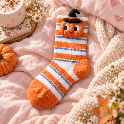 Livenoraq® Halloween Pumpkin Witch Hat Crew Socks