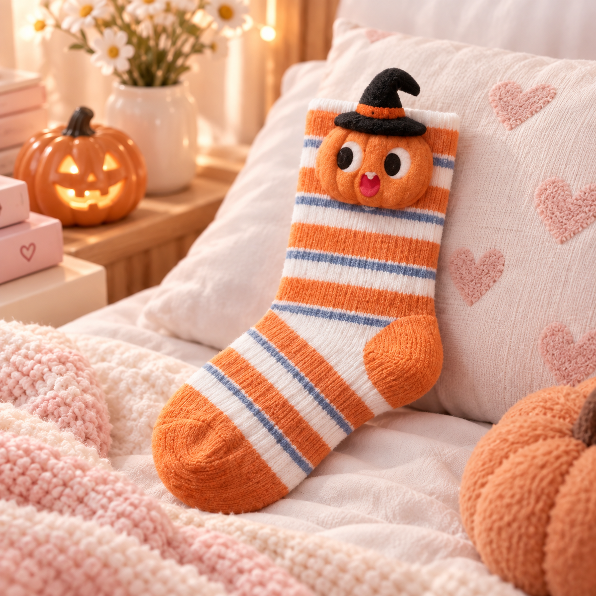 Livenoraq® Halloween Pumpkin Witch Hat Crew Socks