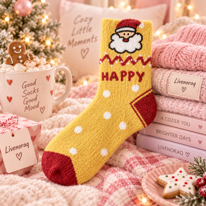 Livenoraq® Christmas Santa Fuzzy Crew Socks