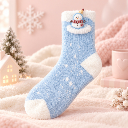 Livenoraq® Winter Snowman Fuzzy Crew Socks