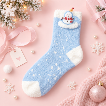 Livenoraq® Winter Snowman Fuzzy Crew Socks