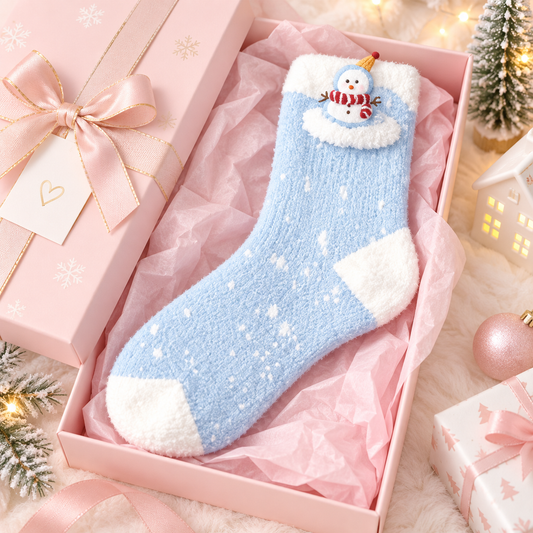 Livenoraq® Winter Snowman Fuzzy Crew Socks