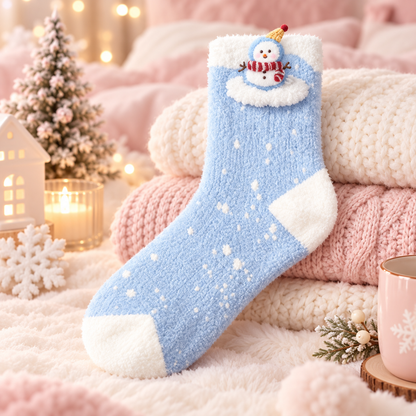 Livenoraq® Winter Snowman Fuzzy Crew Socks