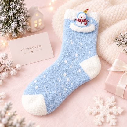 Livenoraq® Winter Snowman Fuzzy Crew Socks