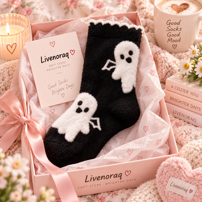 Livenoraq® Halloween Ghost Fuzzy Crew Socks