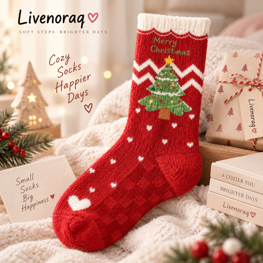 Livenoraq® Christmas Tree Fuzzy Crew Socks