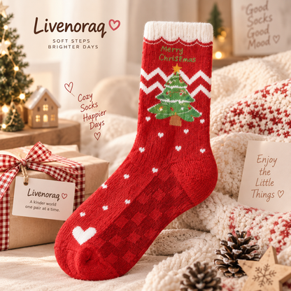 Livenoraq® Christmas Tree Fuzzy Crew Socks