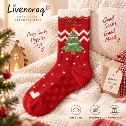 Livenoraq® Christmas Tree Fuzzy Crew Socks