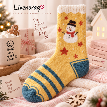Livenoraq® Christmas Snowman Fuzzy Crew Socks