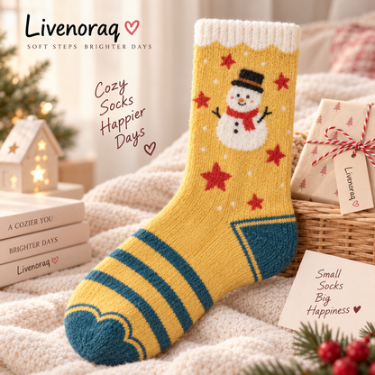 Livenoraq® Christmas Snowman Fuzzy Crew Socks