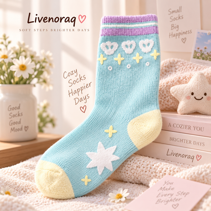 Livenoraq® Pastel Star Cozy Crew Socks