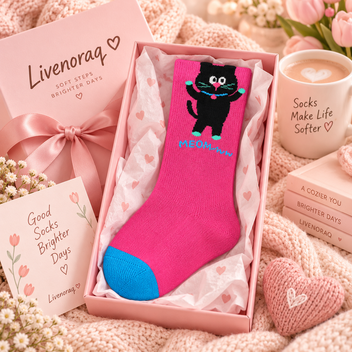 Livenoraq® Cute Cat Graphic Crew Socks