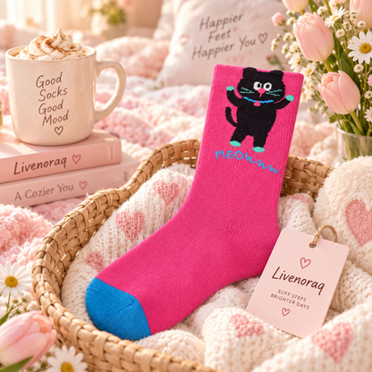 Livenoraq® Cute Cat Graphic Crew Socks