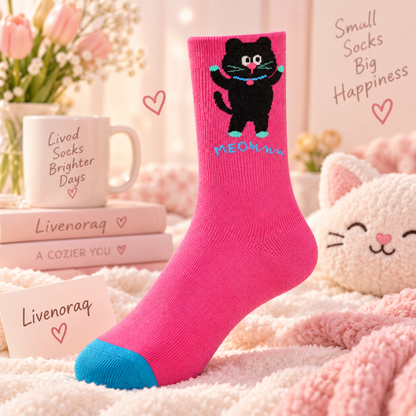 Livenoraq® Cute Cat Graphic Crew Socks