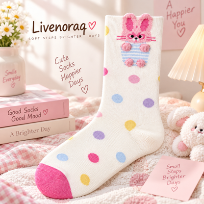 Livenoraq® Cute Bunny Polka Dot Crew Socks