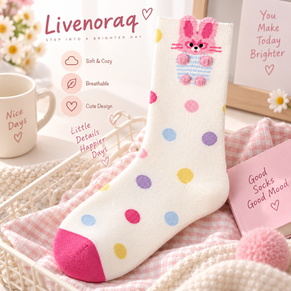 Livenoraq® Cute Bunny Polka Dot Crew Socks