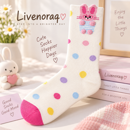 Livenoraq® Cute Bunny Polka Dot Crew Socks