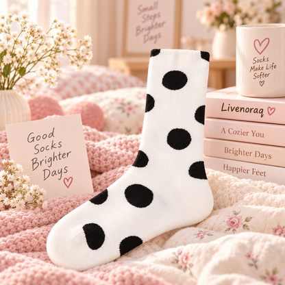 Livenoraq® Black Polka Dot Classic Crew Socks