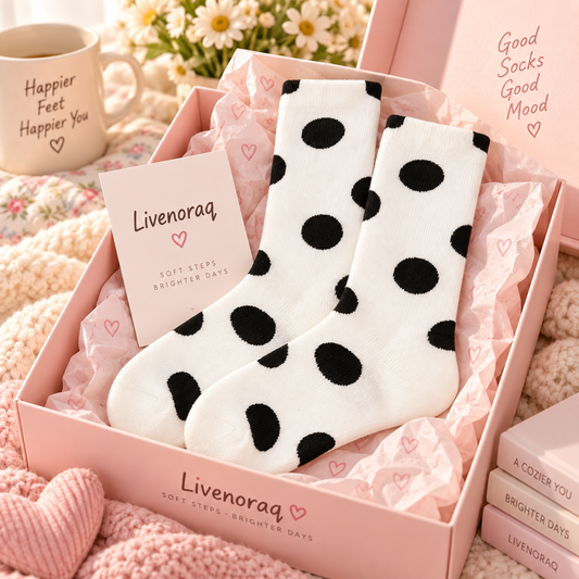 Livenoraq® Black Polka Dot Classic Crew Socks