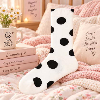 Livenoraq® Black Polka Dot Classic Crew Socks