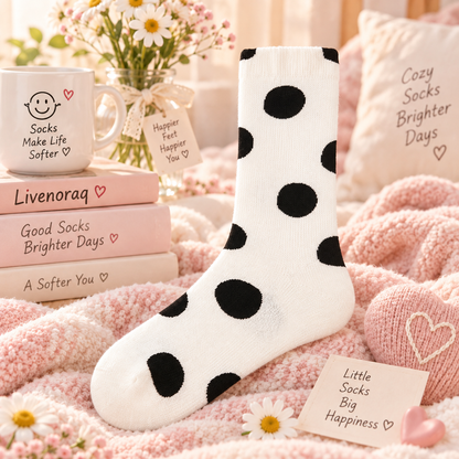 Livenoraq® Black Polka Dot Classic Crew Socks