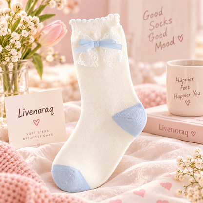 Livenoraq® Lace Bow Cozy Crew Socks for Women