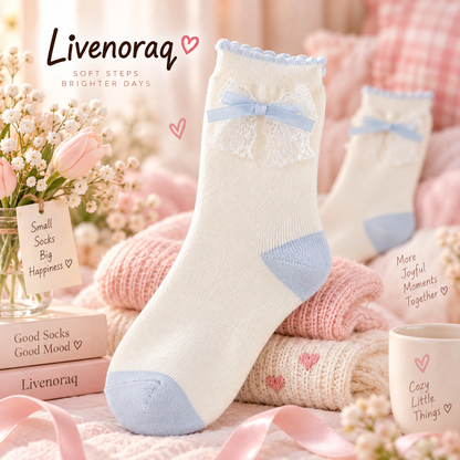 Livenoraq® Lace Bow Cozy Crew Socks for Women