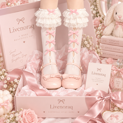 Livenoraq® Lace Bow Knee-High Socks for Women
